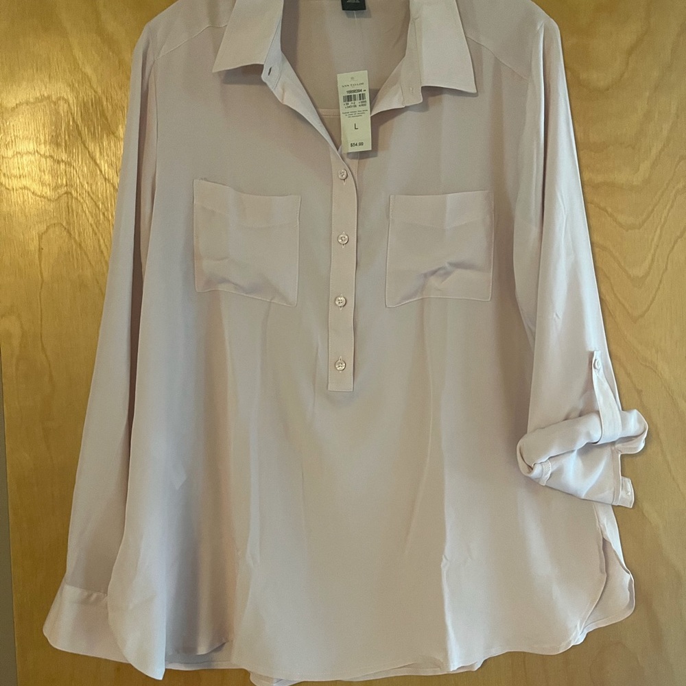 Ann Taylor pale pink blouse